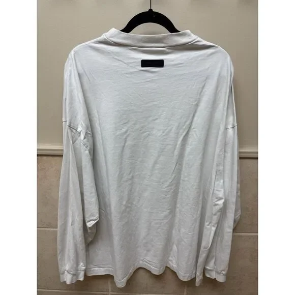 Fear of God Essentials Classic Long Sleeve Tee.Ivory. Oversized.Streetwear. Sz L - Picture 4 of 14